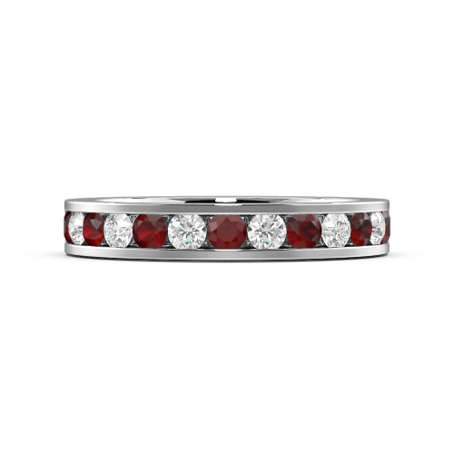 Channel Setting Round Platinum And diamond Lab Grown Eternity Diamond Rings