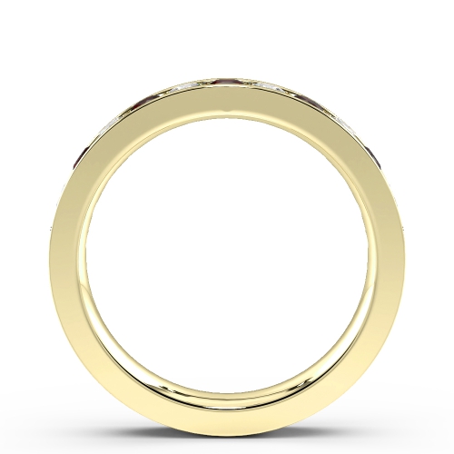 Channel Setting Round Yellow Gold And diamond Lab Grown Eternity Diamond Rings