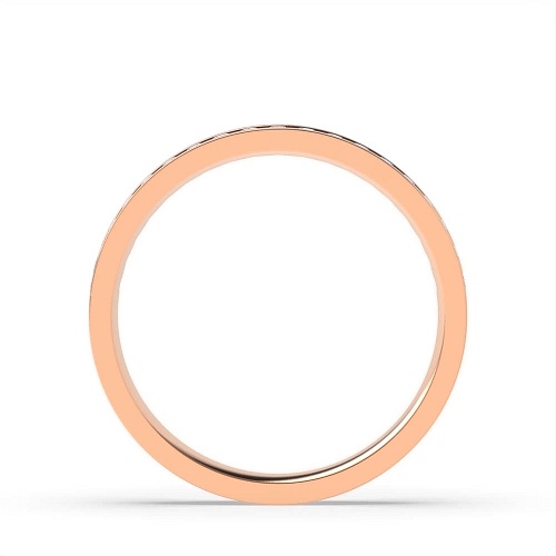 Channel Setting Round Rose Gold Flat Diamond Rings