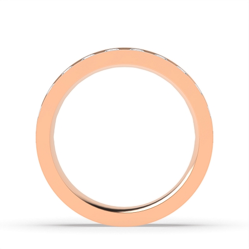 Channel Setting Round Rose Gold Flat Eternity Diamond Rings