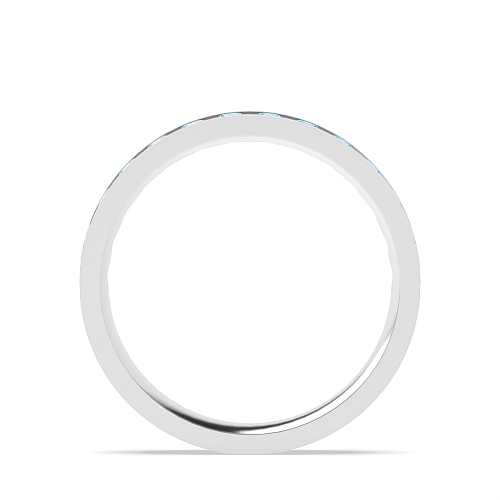 Channel Setting Round Flat Blue Lab Grown Diamond Rings