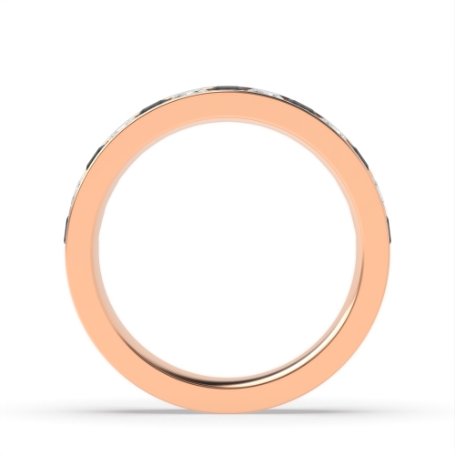 Channel Setting Princess Rose Gold And white Lab Grown Eternity Diamond Rings