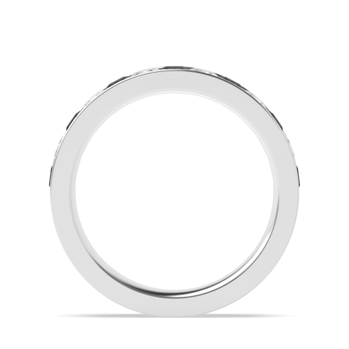 Channel Setting Princess Platinum And white Lab Grown Eternity Diamond Rings