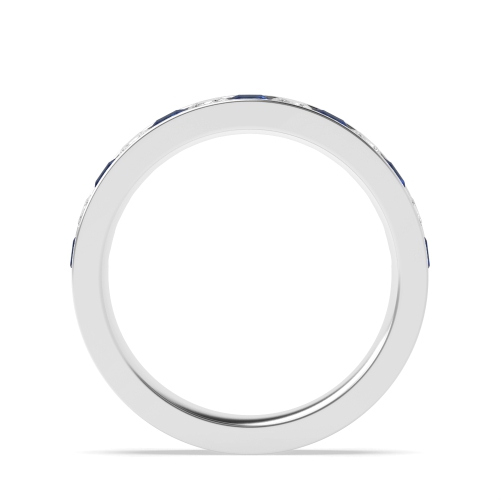 Channel Setting Princess White Gold And diamond Lab Grown Band Diamond Rings