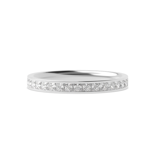 Channel Setting Princess Aurora Cascade Naturally Mined Half Eternity Diamond Ring