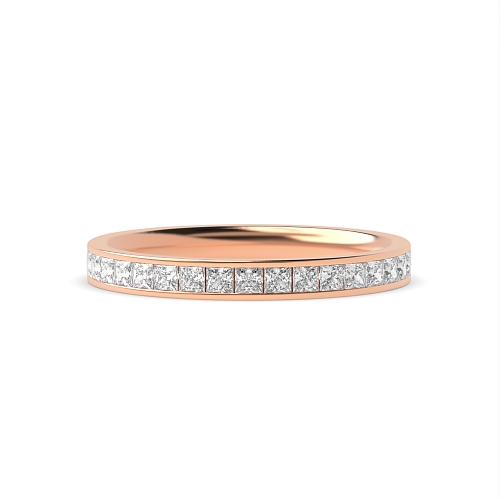 Channel Setting Princess Rose Gold classic Eternity Diamond Rings