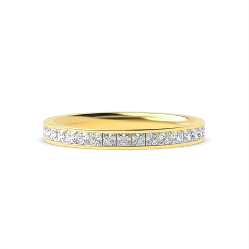 Channel Setting Princess Yellow Gold classic Diamond Rings