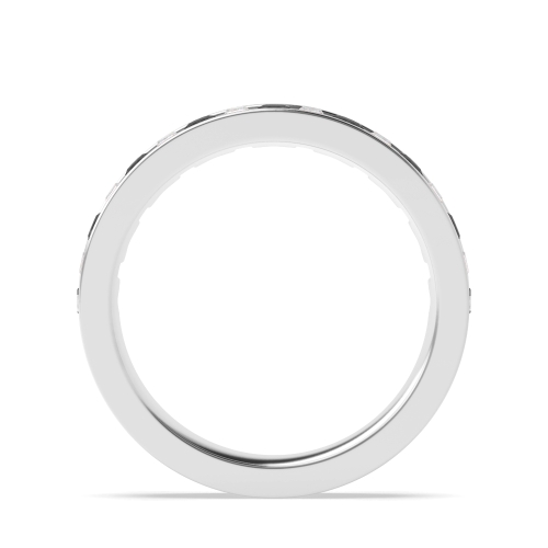 Channel Setting Round/Baguette and white Naturally Mined Half Eternity Diamond Ring