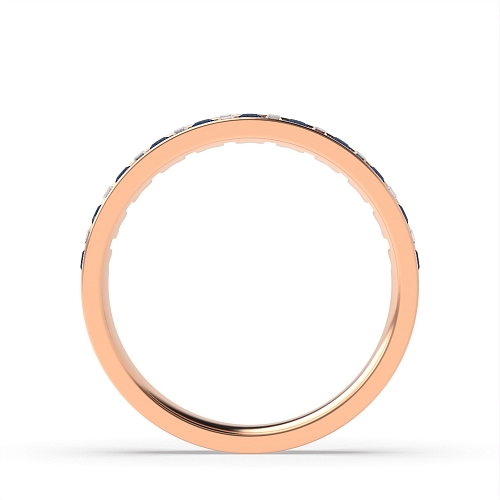 Channel Setting Round/Baguette Rose Gold Chromatic Orbit Lab Grown Eternity Diamond Rings