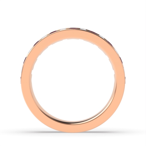 Channel Setting Round/Baguette Rose Gold And diamond Lab Grown Eternity Diamond Rings