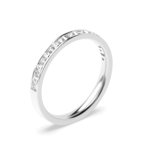 Channel Setting Round & Baguette Half Eternity Lab Grown Diamond Ring