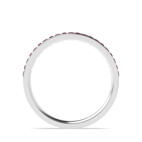 Channel Setting Round/Baguette Ether Radiance Ruby Half Eternity Wedding Band