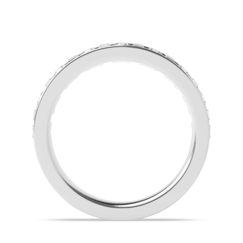 Channel Setting Round/Baguette White Gold Half Eternity Diamond Ring