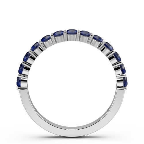 Prong Setting Round Half Eternity Sapphire Ring