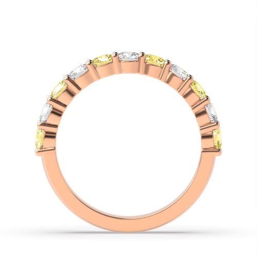 Channel Setting Round Rose Gold Verdant Eternity Diamond Rings