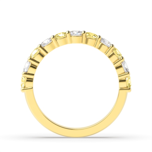 Channel Setting Round Yellow Gold Verdant Eternity Diamond Rings