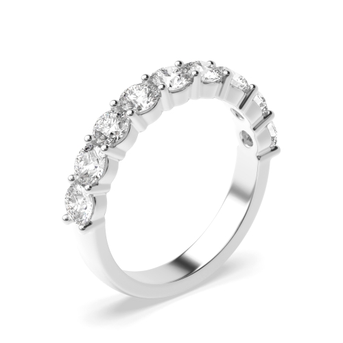 Prong Setting Round Half Eternity Lab Grown Diamond Ring