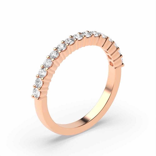 4 Prong Round Rose Gold Shared claw set Eternity Diamond Rings