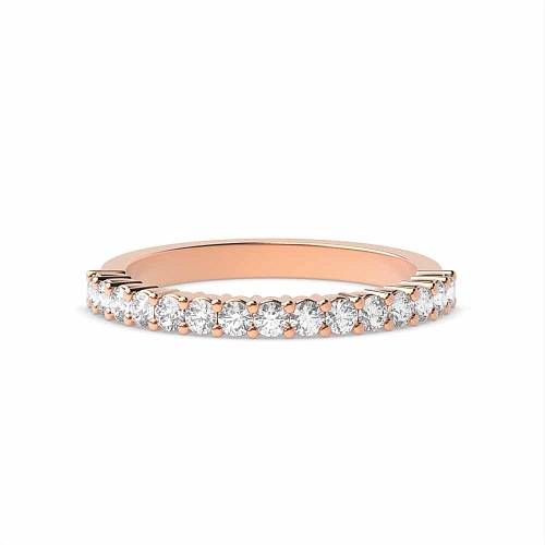 4 Prong Round Rose Gold Shared claw set Eternity Diamond Rings