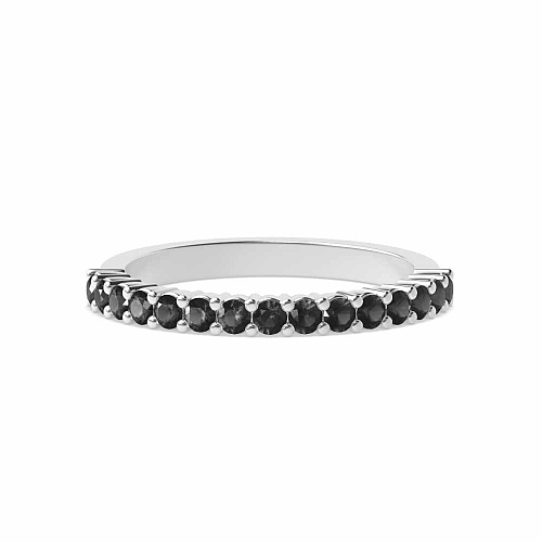 4 Prong Round Shared claw set Black Eternity Diamond Rings