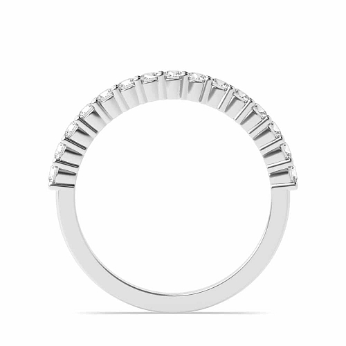 4 Prong Round Shared claw set Half Eternity Wedding Band