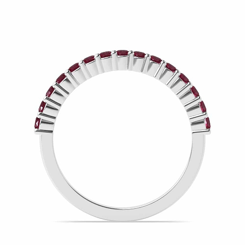 4 Prong Round Shared claw set Ruby Diamond Rings