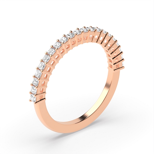 4 Prong Princess Rose Gold minimalist gallery Diamond Rings