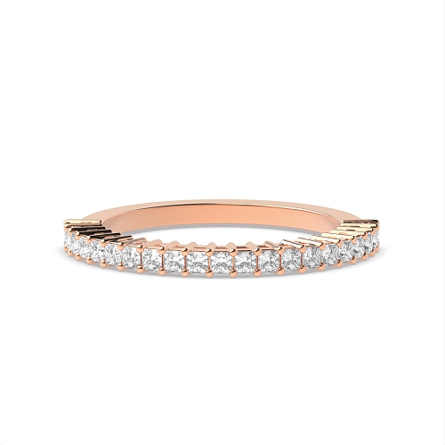 4 Prong Princess Rose Gold minimalist gallery Diamond Rings