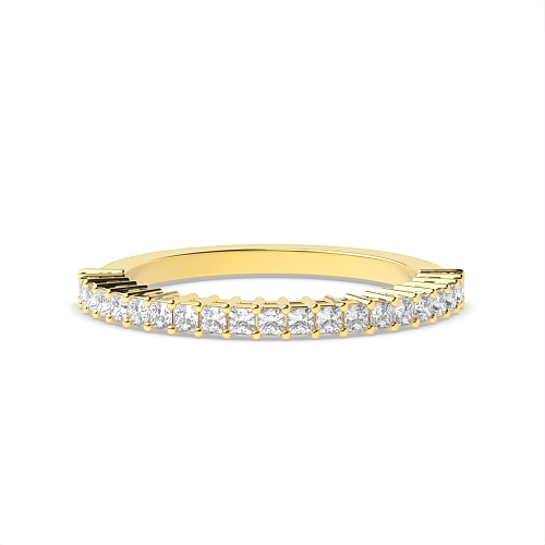 4 Prong Princess Yellow Gold minimalist gallery Diamond Rings