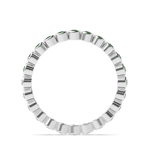 Bezel Setting Round Rubover Emerald Diamond Rings