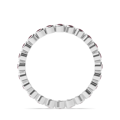 Bezel Setting Round Rubover Ruby Diamond Rings