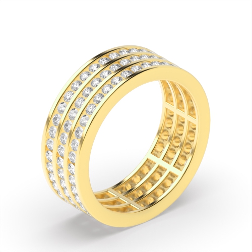 Channel Setting Round Yellow Gold Full Eternity Wedding Rings & Bands