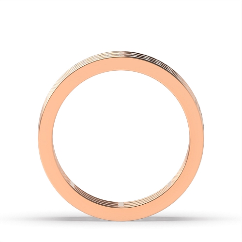 Channel Setting Round Rose Gold Three row Diamond Rings