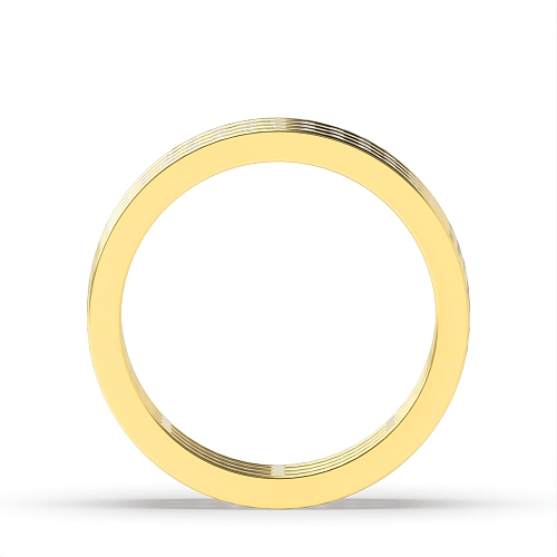 Channel Setting Round Yellow Gold Three row Diamond Rings
