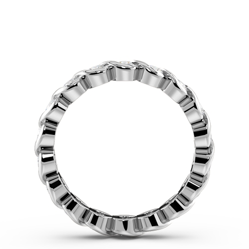 Channel Setting Round White Gold Rubover Full Eternity Diamond Rings