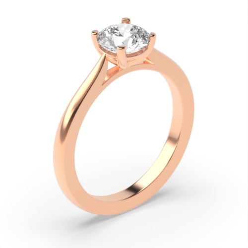 4 Prong Round Rose Gold D claws Engagement Rings