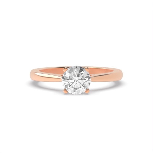 4 Prong Round Rose Gold D claws Engagement Rings
