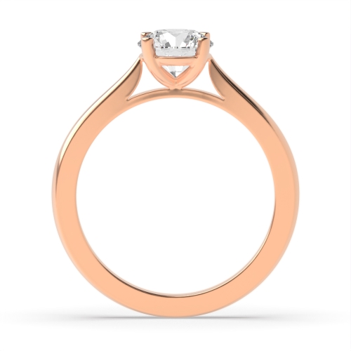 4 Prong Round Rose Gold D claws Engagement Rings