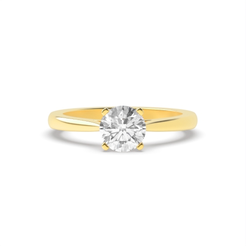 4 Prong Round Yellow Gold D claws Engagement Rings