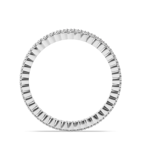 4 Prong Round White Gold 2 row Full Eternity Diamond Rings
