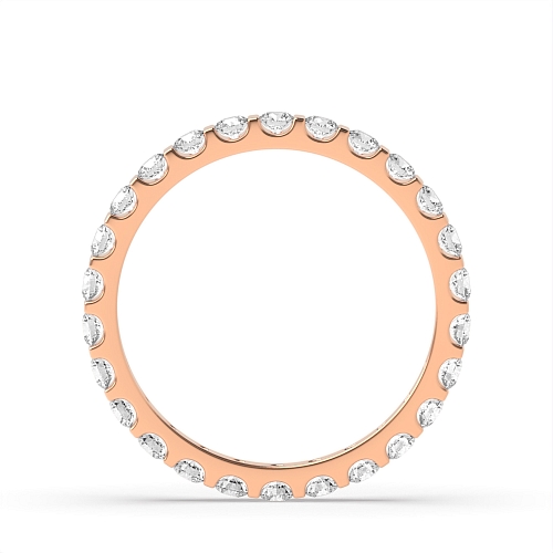 Tension Setting Round Rose Gold Bar set Full Eternity Diamond Rings