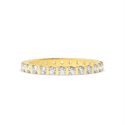 Tension Setting Round Yellow Gold Bar set Diamond Rings