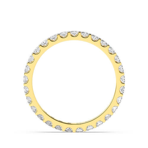 Tension Setting Princess Yellow Gold divided by bar Band Diamond Rings