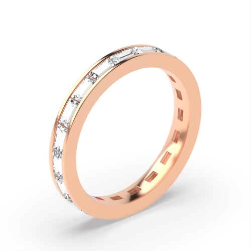 Channel Setting Baguette Rose Gold Full Eternity Diamond Ring