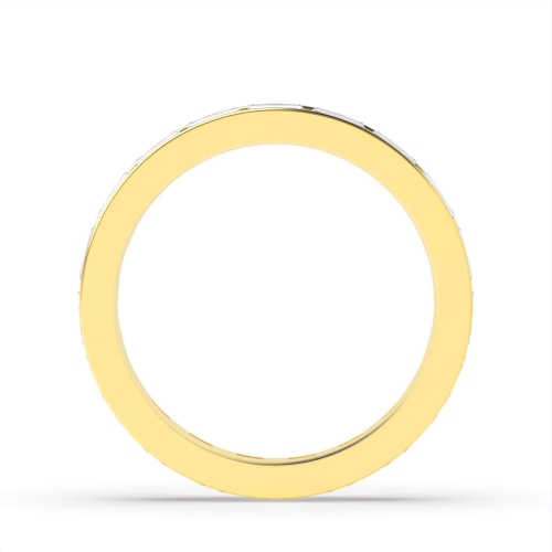 Channel Setting Baguette Yellow Gold Full Eternity Wedding Band