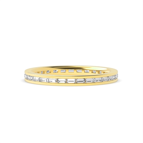 Channel Setting Baguette Yellow Gold Solar Mosaic Full Eternity Wedding Band