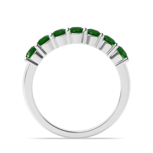 4 Prong Round Luminance Enigma Emerald Seven Stone Diamond Ring