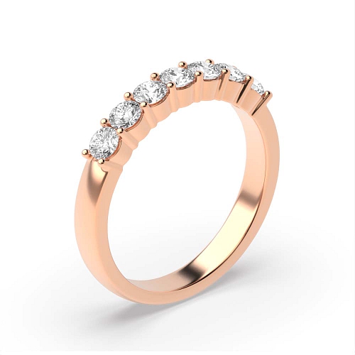 4 Prong Round Rose Gold seven stone Seven Stone Wedding Band