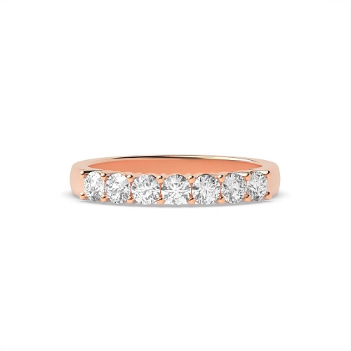 4 Prong Round Rose Gold seven stone Seven Stone Wedding Band