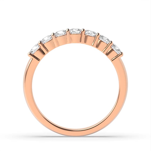 4 Prong Round Rose Gold seven stone Seven Stone Wedding Band